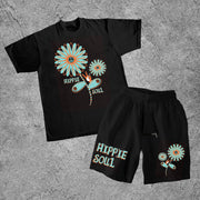 Street Fashion Fun Print Short Sleeve Two Piece