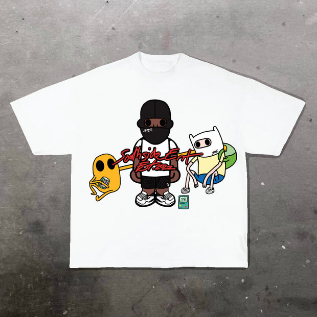 Cartoon Fashion Print Short Sleeve T-Shirt