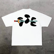 Cartoon Fashion Print Short Sleeve T-Shirt
