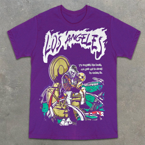LA Skull Graphic Print Short Sleeve T-Shirt