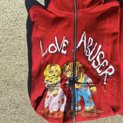 Street style printed long-sleeved zipper sweatshirt jacket