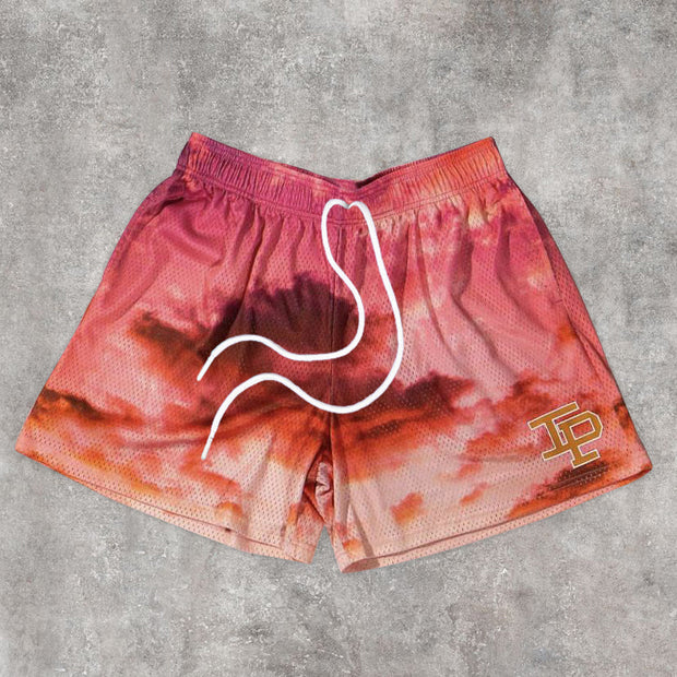 Chic casual printed mesh shorts