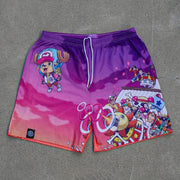 Graduation Print Mesh Drawstring Shorts