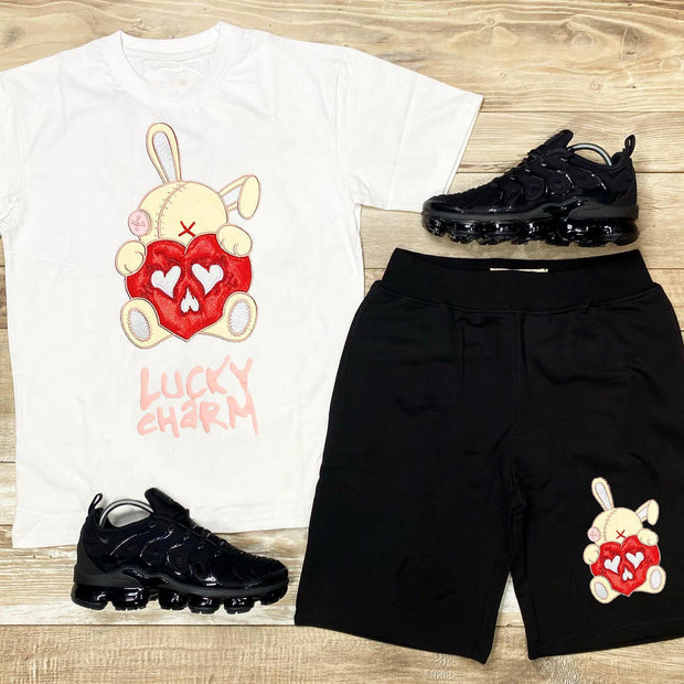 Casual Bunny Print Short Sleeve Suit