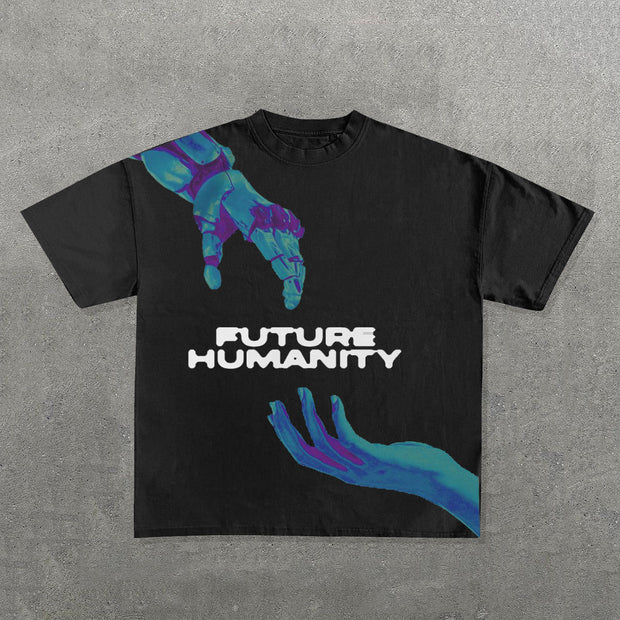 Future Humans Print Short Sleeve T-Shirt