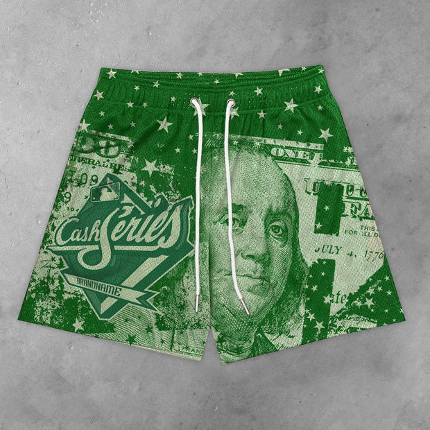 Relaxed statement print track shorts