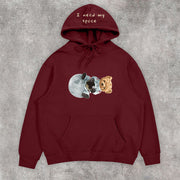 Space Bear Print Trendy Hoodies