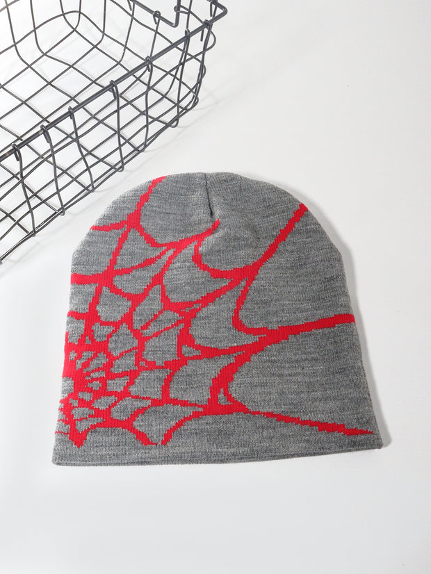 Spider web Y2K jacquard hat for men and women