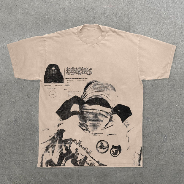 Mask People Print Short Sleeve T-Shirt