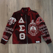 Vintage preppy zip-up jacket with lapel