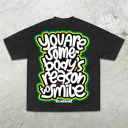 graffiti print short-sleeved T-shirt