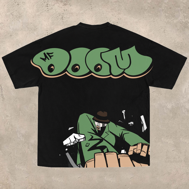 Fashion casual doom print T-shirt
