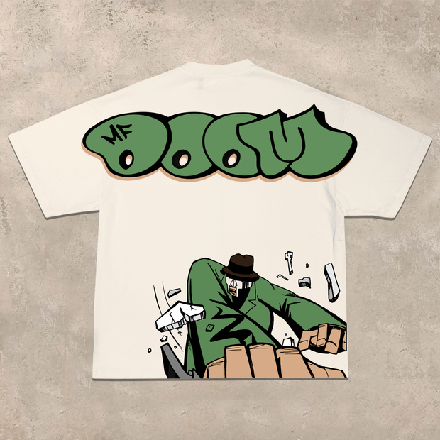Fashion casual doom print T-shirt