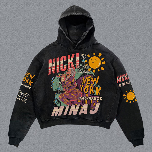 Singer anime print hoodie