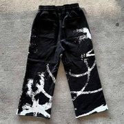 Renaissance casual street style wide-leg sweat pants