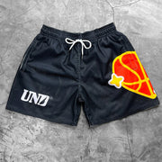 Love print casual street mesh shorts