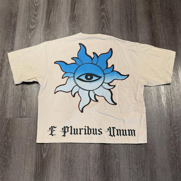 Casual car print crew neck T-shirt