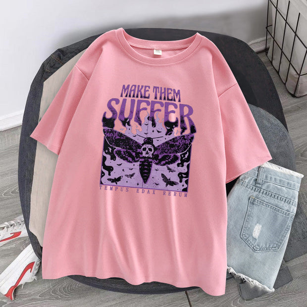 Dark wind personality butterfly print T-shirt