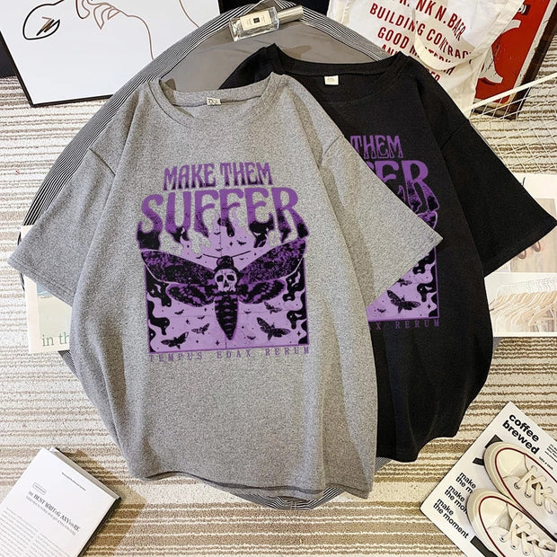 Dark wind personality butterfly print T-shirt