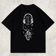 musical note print short-sleeved T-shirt