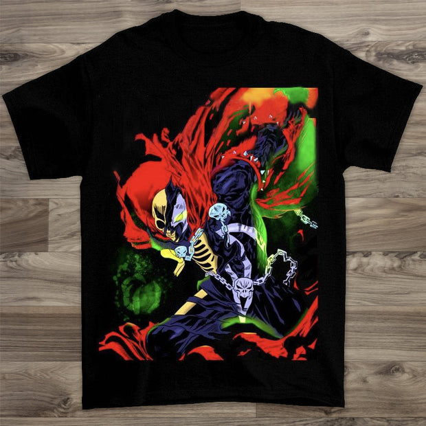 Statement crew neck print loose men's t-shirt