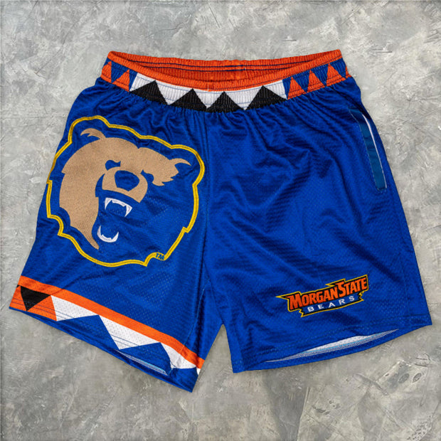 Breathable mesh print track shorts