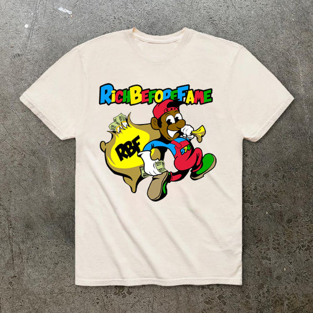 Rich Before Fame Print Short Sleeve T-Shirt