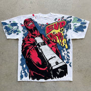 Personalized street print short-sleeved T-shirt men