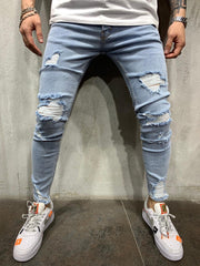 Men's slim-fit ripped jeans