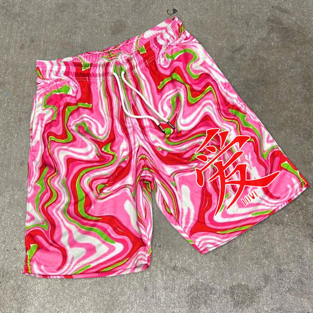 Ripple Colorful Print Trendy Street Shorts