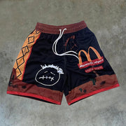 Fashion personality sports mesh shorts