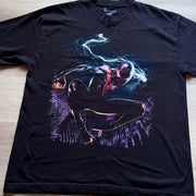 Casual street urban dark spider heavy print T-shirt