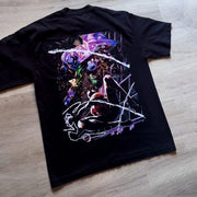 Casual street urban dark spider heavy print T-shirt