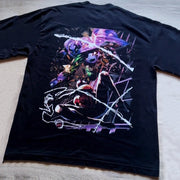 Casual street urban dark spider heavy print T-shirt