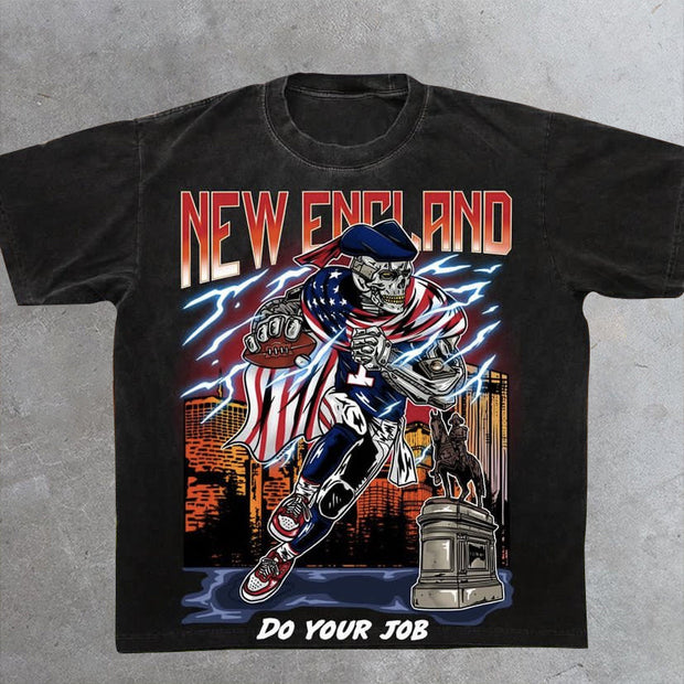 Rugby Print Casual Street T-Shirt
