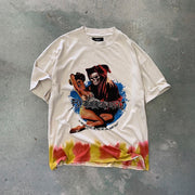 Street style round neck short sleeve printed T-shirt men