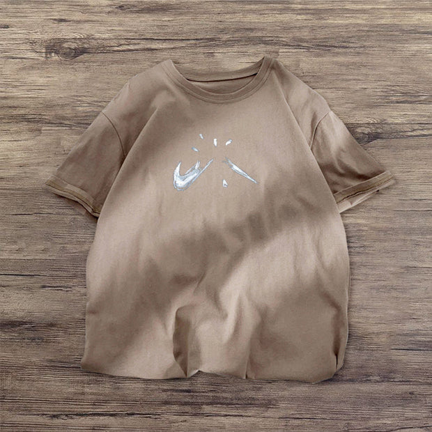 Fashionable personality the printed short-sleeved T-shirt