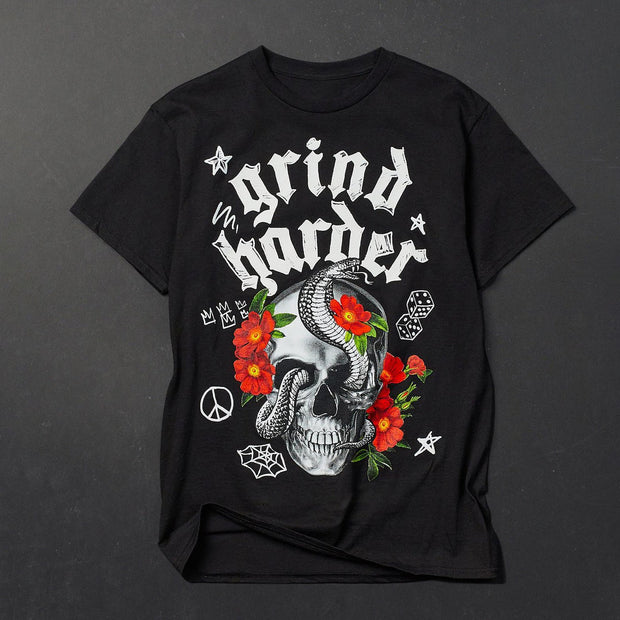 Street retro trend print short-sleeved T-shirt