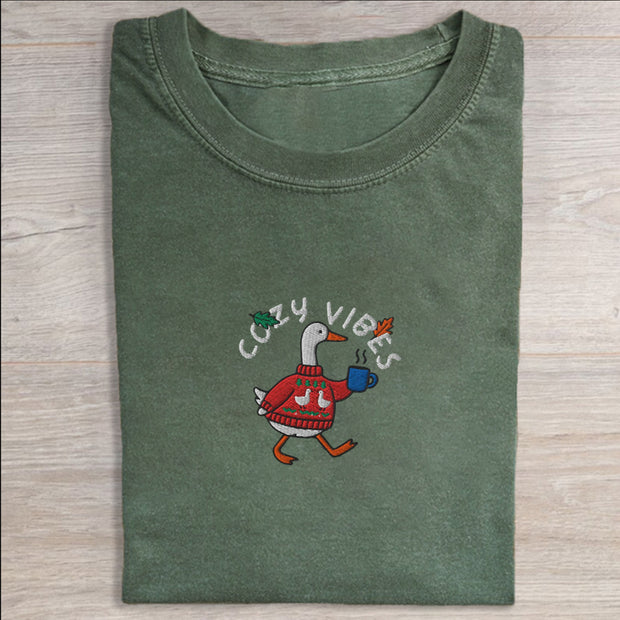 Embroidered Ugly Sweater Goose T-shirt