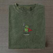 Huzzah Frog with Sword Embroidered T-shirt