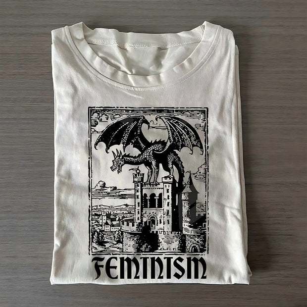 Vintage 90s Feminism Dragon T-shirt
