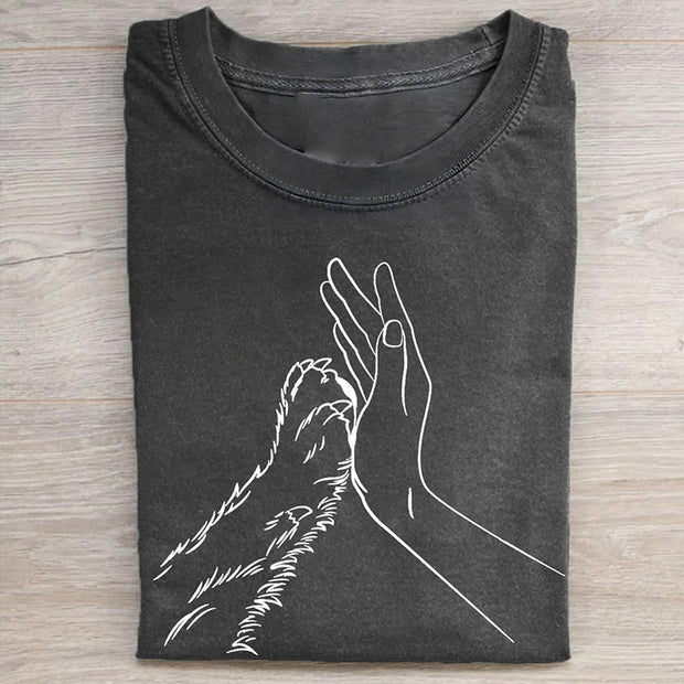 Human Hand and Paw T-shirt