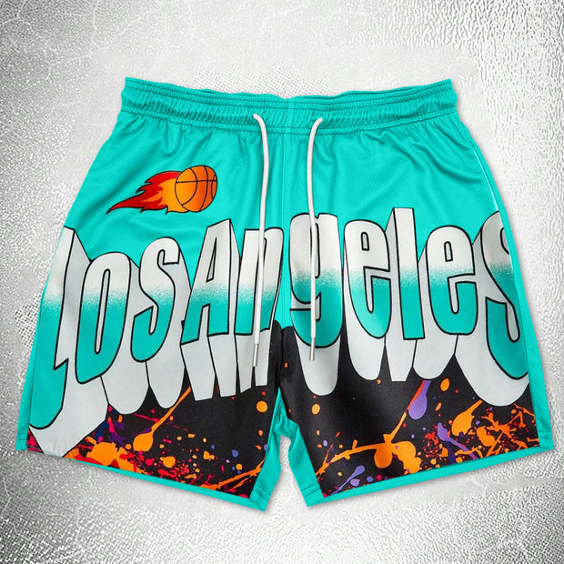 Trendy fashion print casual street shorts