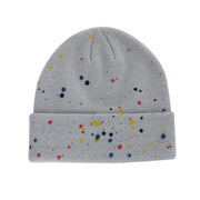Spray-painted colorful polka dot graffiti wool knitting hat