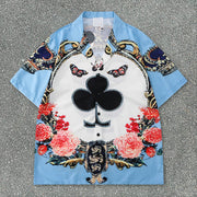 Street Short Sleeve Butterfly Beach Shirt Shorts Set