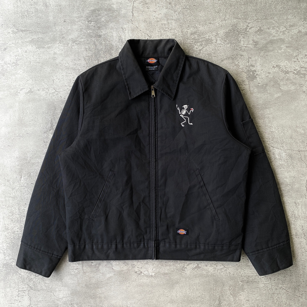 Street Skull Lettering Fleece Jacket