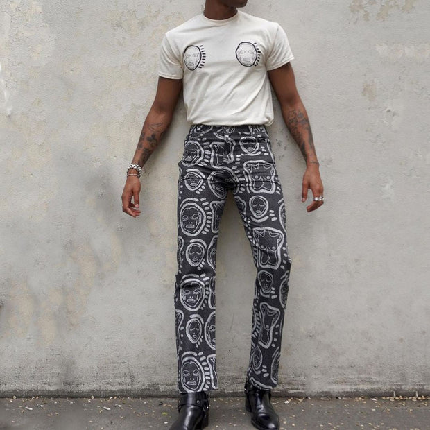 Fashion retro street boyfriend casual trousers