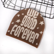 We letter single knit hat