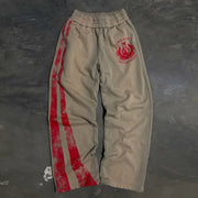 Fashion Stripe Print Wide Leg Pants