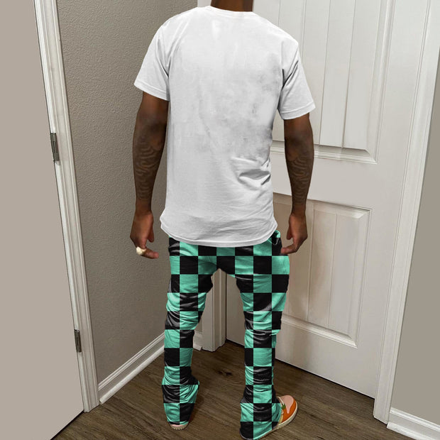 Racing Checkerboard Print Two Piece Set